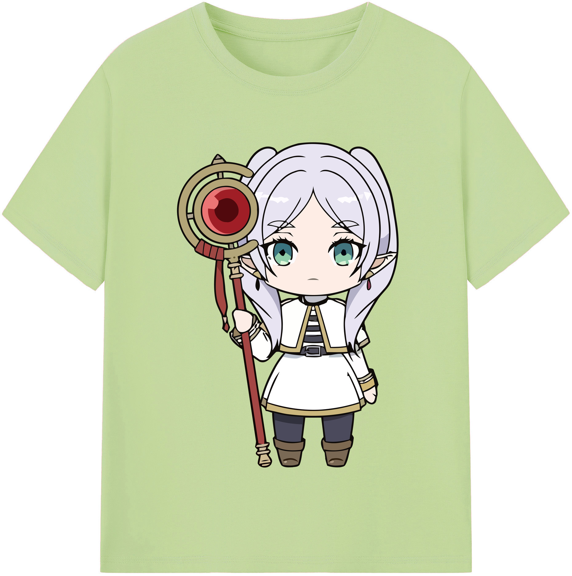 （画像用） 葬送のフリーレン Frieren 綿100％半袖Tシャツ（フロントプリント）